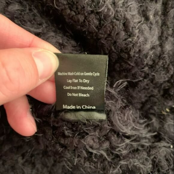 POL womens size medium eyelash black knit turtle neck sweater - Picture 5 of 7